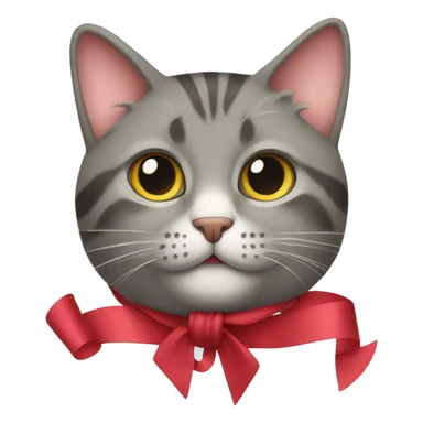 A cat with à ribbon sticker