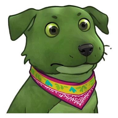 White furry dog sticker