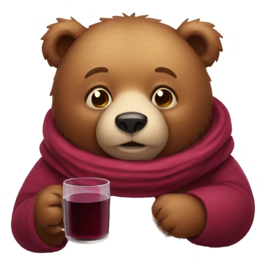 Bear with mulled wine  sticker
