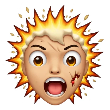 сделай стикер в стиле телеграм для смайлика "🤯". без обводки и с прозрачным фоном sticker