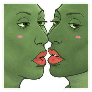 Girls kissing  sticker