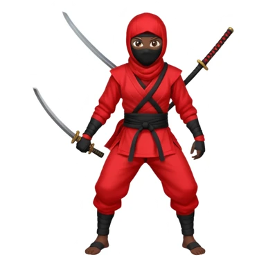 black skin ninja red clothes no weapon full body sticker