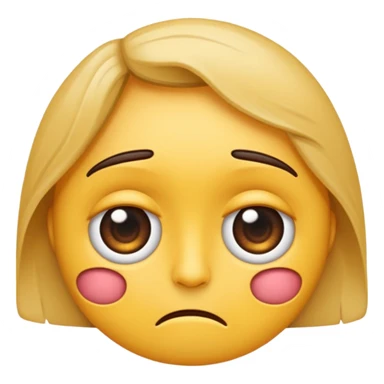 Emoji con cara triste y preocupada, con cejas levantadas y boca curvada hacia abajo. Expresa ansiedad, culpa o tristeza. sticker
