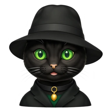Black cat with with hat sticker