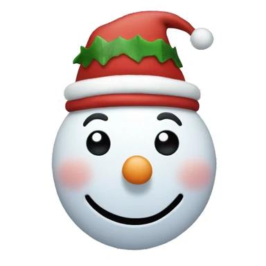 snowman with christmas hat sticker