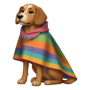 Dog in a pancho sticker
