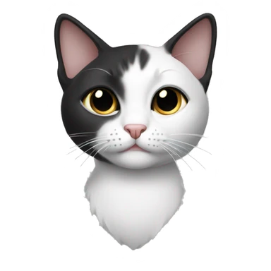 pushen cat black and white sticker