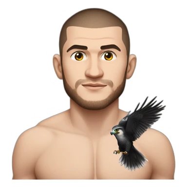 Falcon on the shoulder of khabib nurmagomedov  sticker