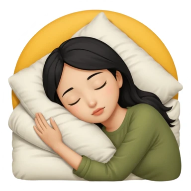 Black haired, olive-skinned Asian girl sleeping alone  sticker