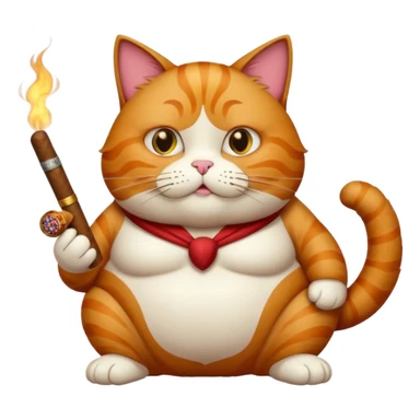 Fat cat and cigar sticker