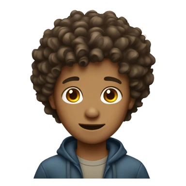 Boy with curly brown hair sticker