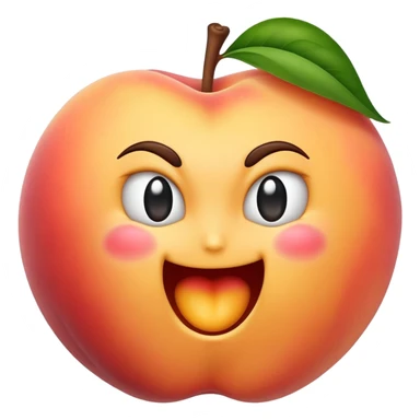 Emoji biting peach emoji sticker
