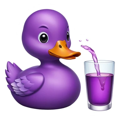 purple duck sipping gif sticker