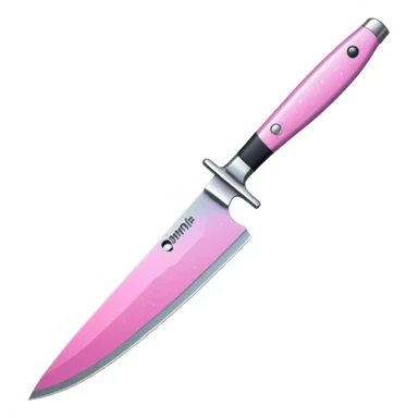 Pink ombre knife with glitter sticker