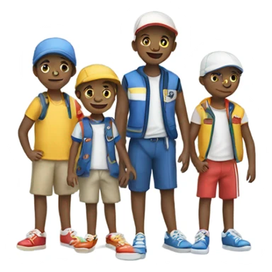 3 boys in a sailing shoe sticker
