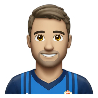 Futbolista español de 16 con camiseta azul marina y una franja azul clara en los hombros. Con el número 8 en la camiseta. que ponga PLAZA sticker