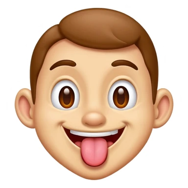 Goofy smiling with tongue out sticker