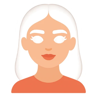 pretty girl with thick eyebrows, straight brown hair and brown eyes, curled eyelashes, color icon sticker