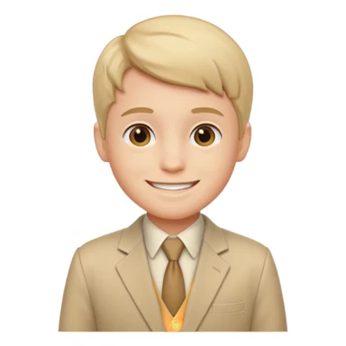 birthday  boy in biege suit sticker