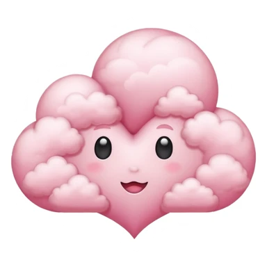 pink heart cloud sticker