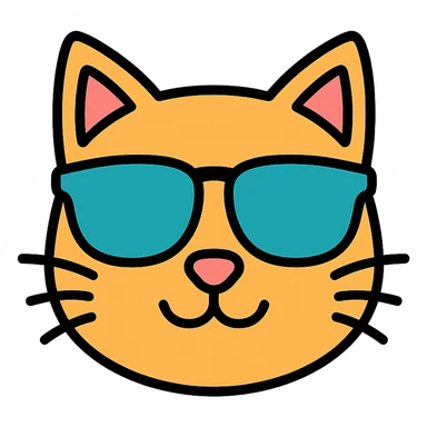 A cat wearing sunglasses sticker