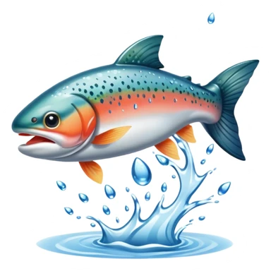 Trout jumping sticker