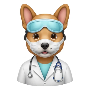 doctor dog Wearing Medical Mask sticker