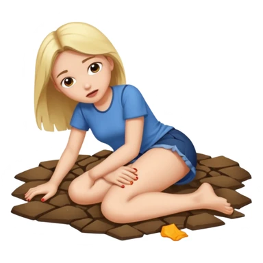 a foot crushing a girl's head on the ground sticker