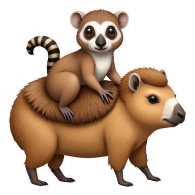 lemur riding on capybara  sticker