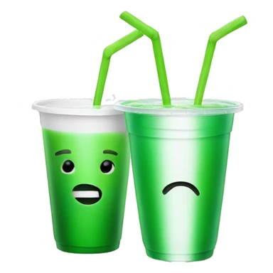 green drink in two plastic white cup sticker