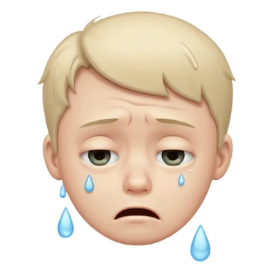 a crying boy sticker