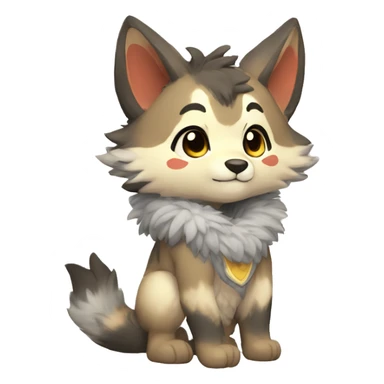 patterns, Kemono-style, Chibi, Anthro-Fur-Sona-Fakémon, Full Body sticker