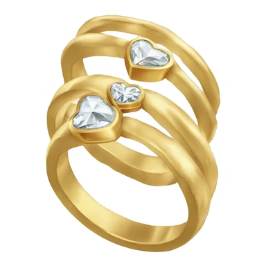 Gold ring with two diamond hearts one upside down and one normal but ones smaller  sticker