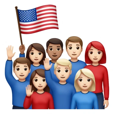 american flag hold in hands by people sticker