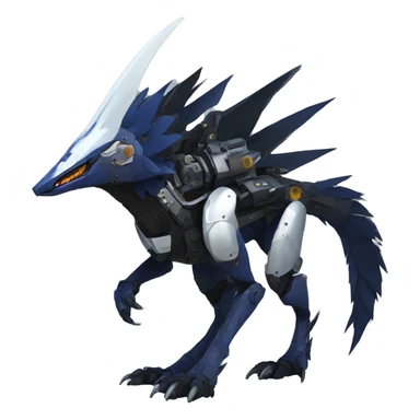Edgy Futuristic Mechanical Sergal-raptor-nargacuga-vernid sticker
