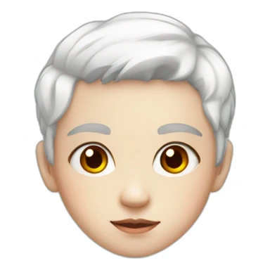 cute child, red eyes, pale-skin,very short white hair sticker