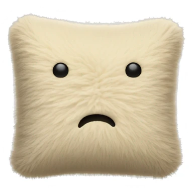 beige fuzzy pillow sticker