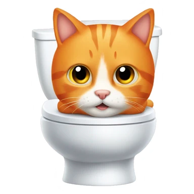 an orange cat on the toilet  sticker