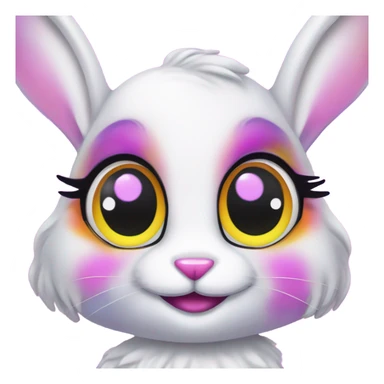 Lisa frank bunny with eyelashes sticker