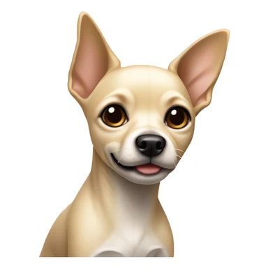 skinny little cream terrier dog pointy ear chihuahua  sticker