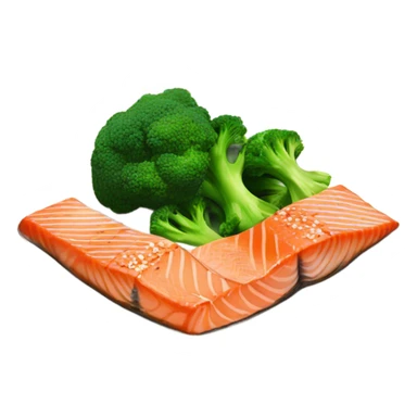 salmon and broccoli sticker