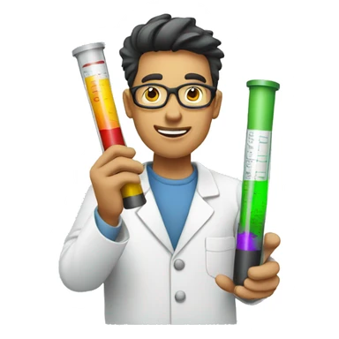 scientist holding essay tubes sticker