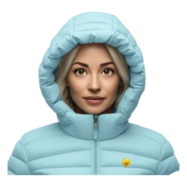 Women's padded jacket pastel blue sticker