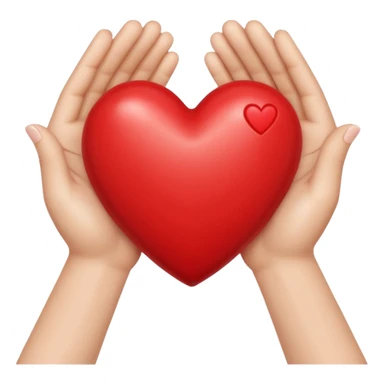 emoji of red heart with giving hands sticker