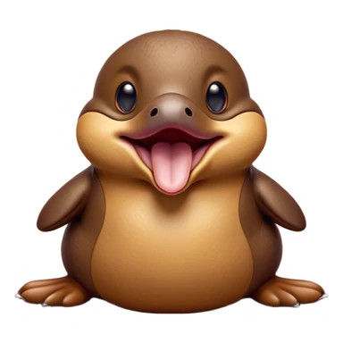 Cinematic Cute Yawning Platypus Portrait Emoji, Head tilted slightly with a dramatic, wide-open yawn, showcasing a soft, textured brown fur with a relaxed duckbill and droopy eyes in drowsy contentment, Simplified yet irresistibly adorable features, highly detailed, glowing with a soft, cozy glow, high shine, relaxed yet expressive, stylized with a touch of quirky charm, bright and endearing, soft glowing outline, capturing the essence of a sleepy yet affectionate platypus, so drowsy it feels like it could float out of the screen and curl up for a nap! sticker