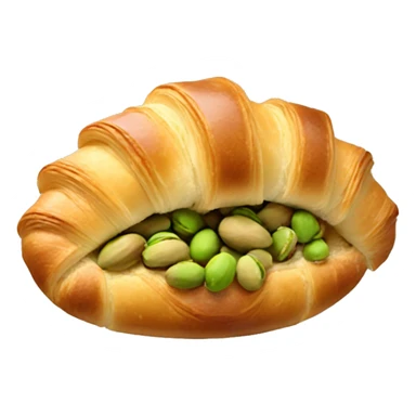 Realistic croissant with pistachios on top and pistachio filling  sticker