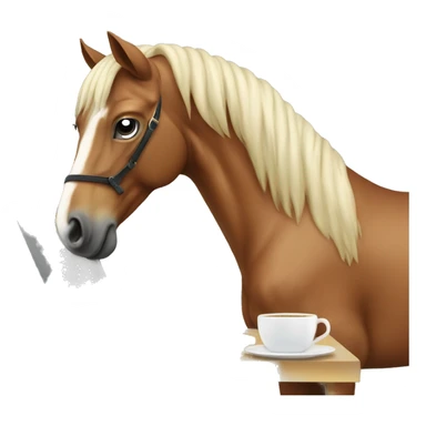 A classy horse woking on a laptop sticker