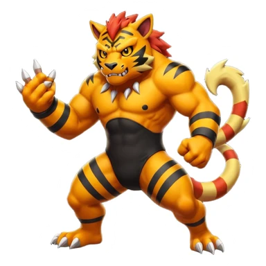 Electabuzz-Incineroar-fusion, full body sticker