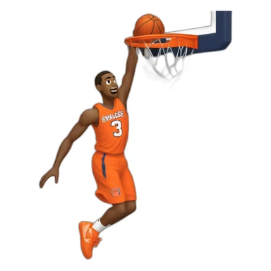Syracuse orange male basketball player dunking a basketball  sticker