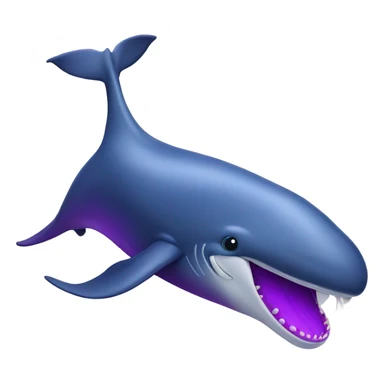 Blue whale purple, open mouth sticker